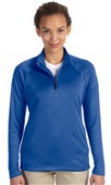 Devon & Jones Ladies Stretch Tech-Shell 1/4 Jacket TRUE ROYAL Pocket