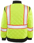 Game Sportswear The HI-Viz Quilted Jacket 1275 NEON LIME Back