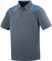 Adult 3-Button Torce Sport Polo Shirt (AS, A2XL,A3XL) GRAPHITE HEATHER/COLUMBIA BLUE Pocket