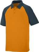Augusta Sportswear Adult 3-Button Scout Sport Polo Shirt 5404 ORANGE/SLATE Pocket