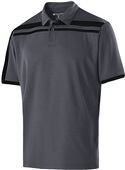 Adult 3-Button, 2-Color, Stretch Polo Shirt (AS,AM - Black & Royal) CARBON/BLACK Pocket