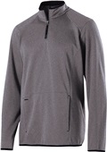 Adult 1/4 Zip Heathered Pullover Jacket Black,Maroon,Navy,Royal,Red) ATHLETIC HEATHER Pocket
