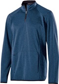 Adult 1/4 Zip Heathered Fleece Pullover  AS, AXS - Navy,Red,Black,Royal,Maroon) NAVY HEATHER Pocket