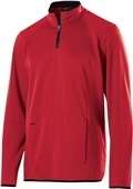 Adult 1/4 Zip Heathered Fleece Pullover  AS, AXS - Navy,Red,Black,Royal,Maroon) SCARLET HEATHER Pocket