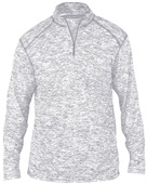 Badger Sport Adult Blend 1/4 Zip Pullover Shirt SILVER BLEND Pocket