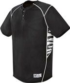 High Five Bandit Print 2-Button Baseball Jersey BLACK/FRAGMENTPRINT/WHITE Pocket