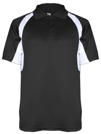 Badger Hook Performance Polo Shirts BLACK/WHITE 