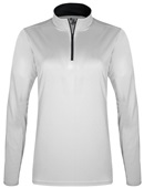 Badger Women/Girls B-Core 1/4 Zip Shirt SILVER/GRAPHITE Pocket