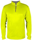 Badger Sport Adult/Youth 1/4 Zip Pullover Shirt SAFETY YELLOW GREEN/GRAPHITE Pocket