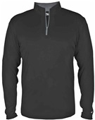 Badger Sport Adult/Youth 1/4 Zip Pullover Shirt BLACK/GRAPHITE Pocket