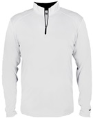 Badger Sport Adult/Youth 1/4 Zip Pullover Shirt WHITE/GRAPHITE Pocket