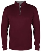 Badger Sport Adult/Youth 1/4 Zip Pullover Shirt MAROON/GRAPHITE Pocket