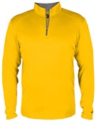 Badger Sport Adult/Youth 1/4 Zip Pullover Shirt GOLD/GRAPHITE Pocket