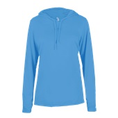 Badger Ladies' B-Core Long Sleeve Hood Tee COLUMBIA BLUE Front