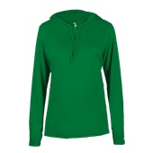 Badger Ladies' B-Core Long Sleeve Hood Tee KELLY GREEN Front