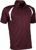 Tonix Adult Spirit Polo Shirt 1610 MAROON/WHITE Pocket