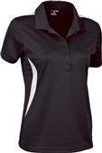 Tonix Ladies Spirit Polo Shirt BLACK/WHITE Pocket