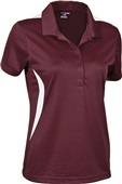 Tonix Ladies Spirit Polo Shirt MAROON/WHITE Pocket