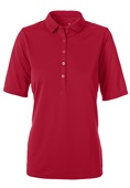 Zorrel Ladies Rockhurst Syntrel Tonal Stripe Jacquard Polo Shirt RED Pocket