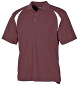 Baw Men's Colorblock Cool-Tek Polo MAROON/WHITE Pocket