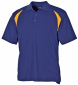 Baw Men's Colorblock Cool-Tek Polo NAVY/GOLD Pocket