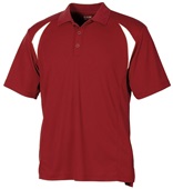 Baw Men's Colorblock Cool-Tek Polo RED/WHITE Pocket