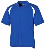 Baw Men's Colorblock Cool-Tek Polo ROYAL/WHITE Pocket