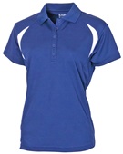 Baw Ladies Colorblock Cool-Tek Polo ROYAL/WHITE Pocket