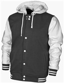 Baw Adult Youth Letterman Varsity Jacket BLACK/WHITE Pocket