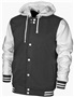 Baw Adult Youth Letterman Varsity Jacket BLACK/WHITE Pocket