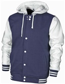 Baw Adult Youth Letterman Varsity Jacket NAVY/WHITE Pocket