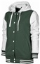 Baw Ladies Letterman Varsity Jacket DK GREEN/WHITE Pocket