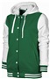 Baw Ladies Letterman Varsity Jacket KELLY/WHITE Pocket