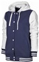 Baw Ladies Letterman Varsity Jacket NAVY/WHITE Pocket