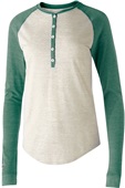 Womens Vintage Heather 2-Tone, Long Sleeve T Shirt VINTAGE BIRCH/VINTAGE FOREST Pocket