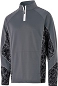 Adult Front Pouch Pocket 1/4 Zip Pullover Fleece Jacket (Black,Gold,Navy,Orange,Royal,Red) CARBON/BLACK/WHITE Pocket