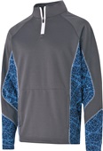 Adult Front Pouch Pocket 1/4 Zip Pullover Fleece Jacket (Black,Gold,Navy,Orange,Royal,Red) CARBON/NAVY/WHITE Pocket