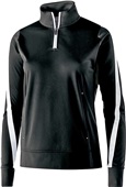 Holloway Ladies Determination Pullover Jacket BLACK/WHITE Pocket