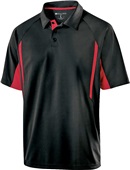 Holloway Adult Avenger Polo Short Sleeve BLACK/SCARLET Pocket