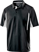 Holloway Adult Avenger Polo Short Sleeve BLACK/WHITE Pocket