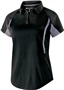 Womens Short Sleeve V-Neck Polo Shirt (Black,Brown,Cardinal,Forest,Kelly,Maroon,Blue,Gold), BLACK/GRAPHITE Pocket