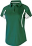 Womens Short Sleeve V-Neck Polo Shirt (Black,Brown,Cardinal,Forest,Kelly,Maroon,Blue,Gold), FOREST/WHITE Pocket