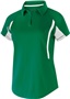 Womens Short Sleeve V-Neck Polo Shirt (Black,Brown,Cardinal,Forest,Kelly,Maroon,Blue,Gold), KELLY/WHITE Pocket