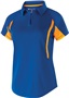 Womens Short Sleeve V-Neck Polo Shirt (Black,Brown,Cardinal,Forest,Kelly,Maroon,Blue,Gold), ROYAL/LIGHT GOLD Pocket