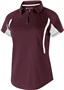 Womens Short Sleeve V-Neck Polo Shirt (Black,Brown,Cardinal,Forest,Kelly,Maroon,Blue,Gold), MAROON/WHITE Pocket