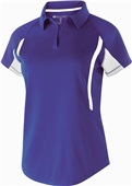 Womens Short Sleeve V-Neck Polo Shirt (Black,Brown,Cardinal,Forest,Kelly,Maroon,Blue,Gold), PURPLE/WHITE Pocket