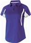 Womens Short Sleeve V-Neck Polo Shirt (Black,Brown,Cardinal,Forest,Kelly,Maroon,Blue,Gold), PURPLE/WHITE Pocket