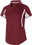 Womens Short Sleeve V-Neck Polo Shirt (Black,Brown,Cardinal,Forest,Kelly,Maroon,Blue,Gold), CARDINAL/WHITE Pocket