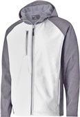 Holloway Adult Raider Soft Shell Full Zip-Up Jacket CARBON PRINT/WHITE Pocket