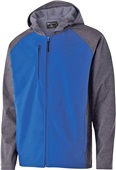 Holloway Adult Raider Soft Shell Full Zip-Up Jacket CARBON PRINT/ROYAL Pocket